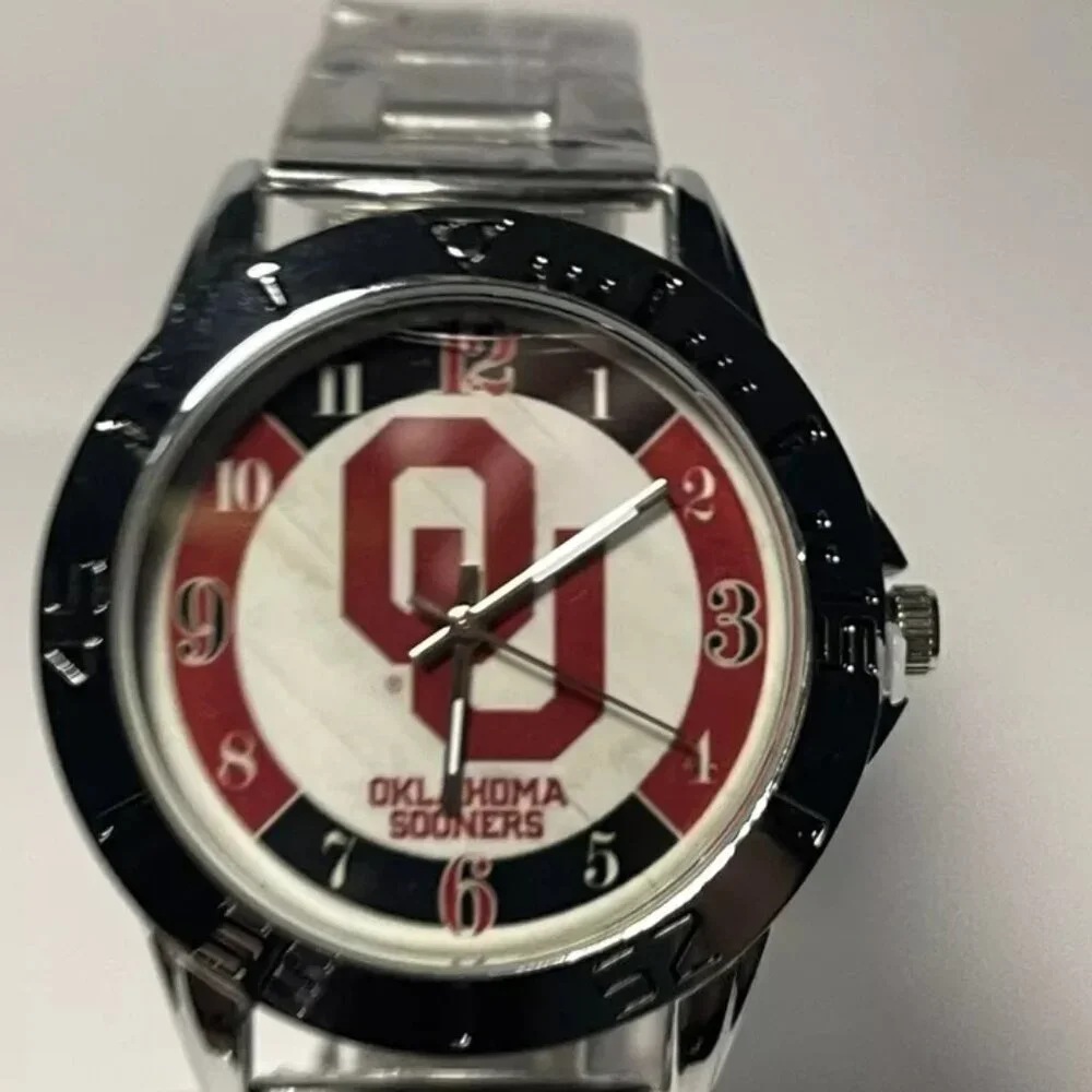 Oklahoma Sooners NCAA Team Logo Men's Stainless-Steel Watch NEW